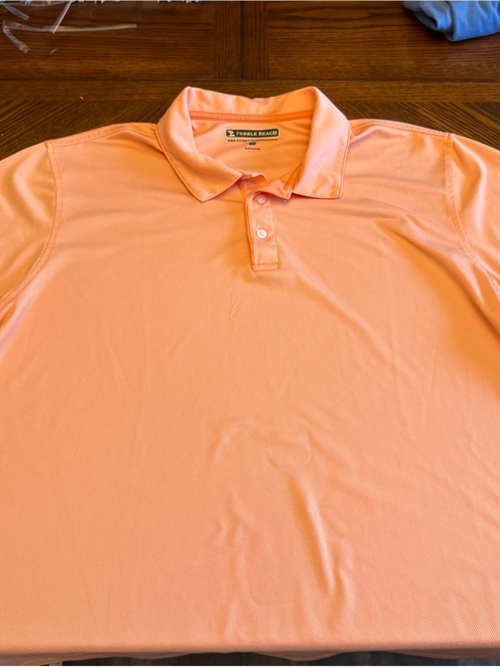 Pebble Beach Performance Polo Orange Stripe Mens XXL Golf  Short Sleeve Shirt